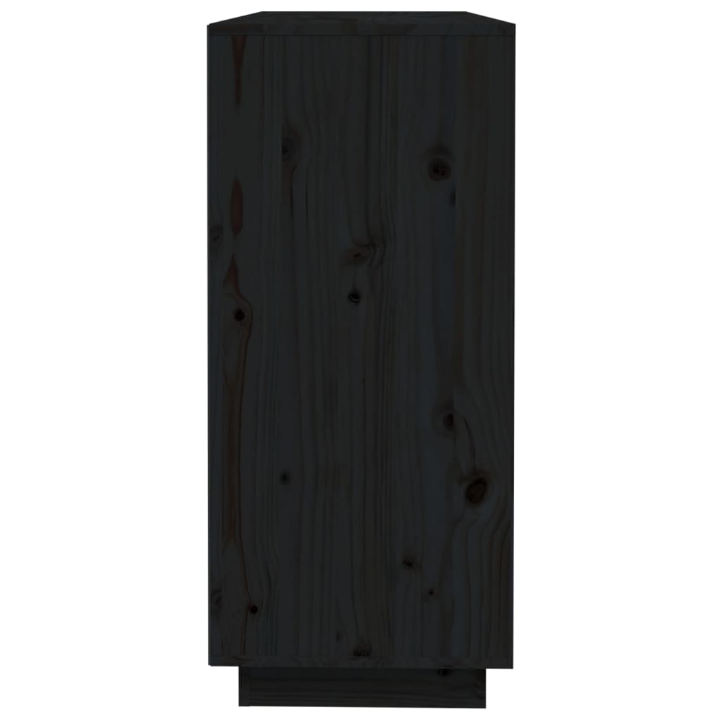 vidaXL Aparador 110,5x35x80 cm madeira de pinho maciça preto