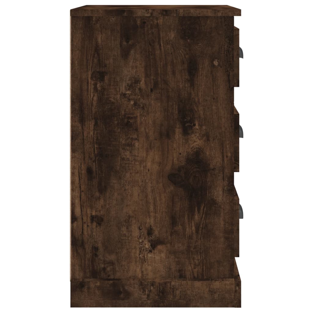 vidaXL Mesa de cabeceira 39x39x67 cm derivados madeira carvalho fumado