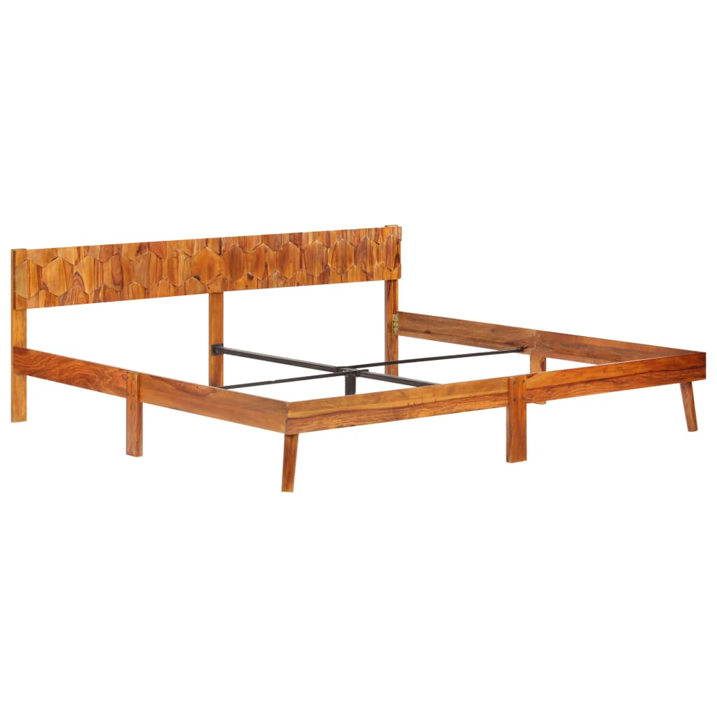vidaXL Estrutura de cama 200x200 cm madeira de sheesham maciça
