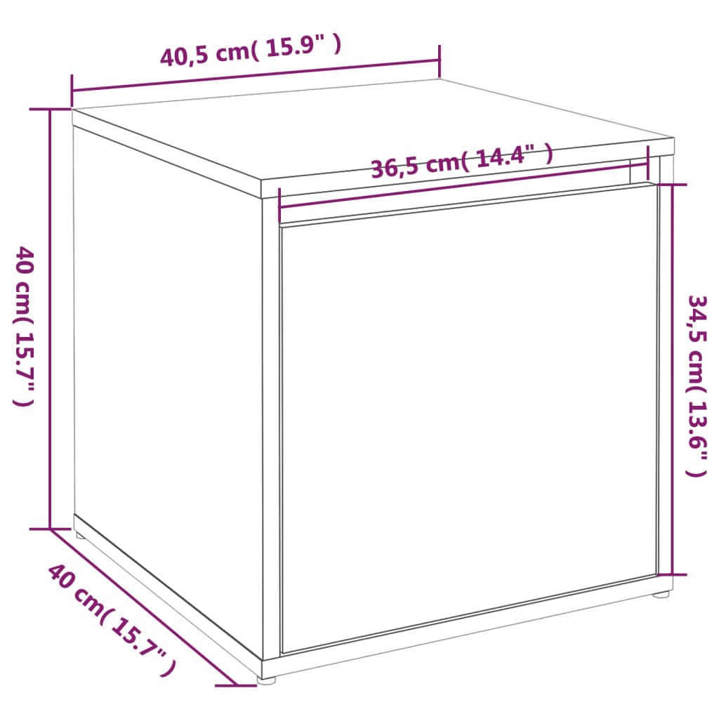 vidaXL Caixa com gaveta 40,5x40x40 cm derivados de madeira branco