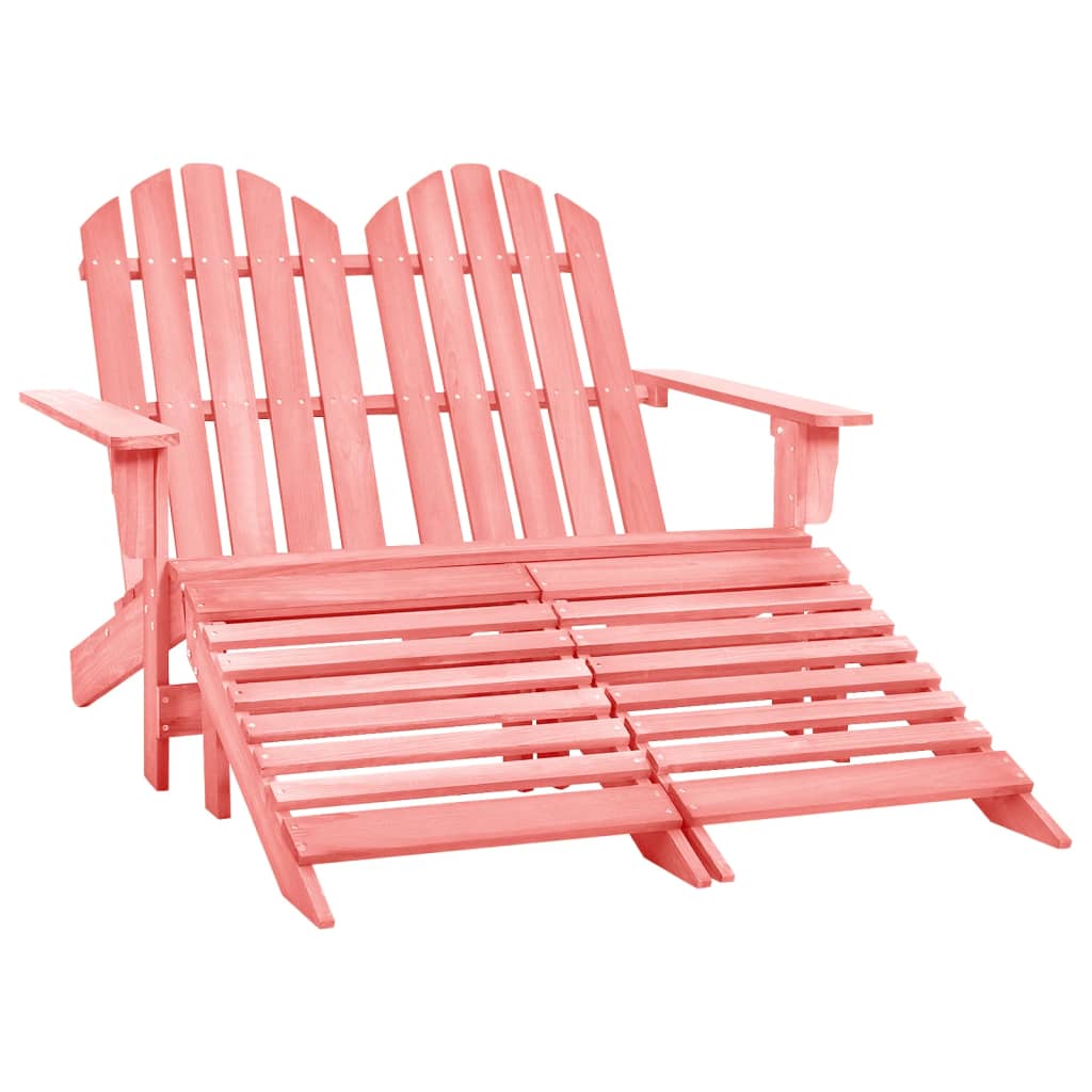 vidaXL Cadeira de jardim e otomano Adirondack 2 lugares abeto rosa