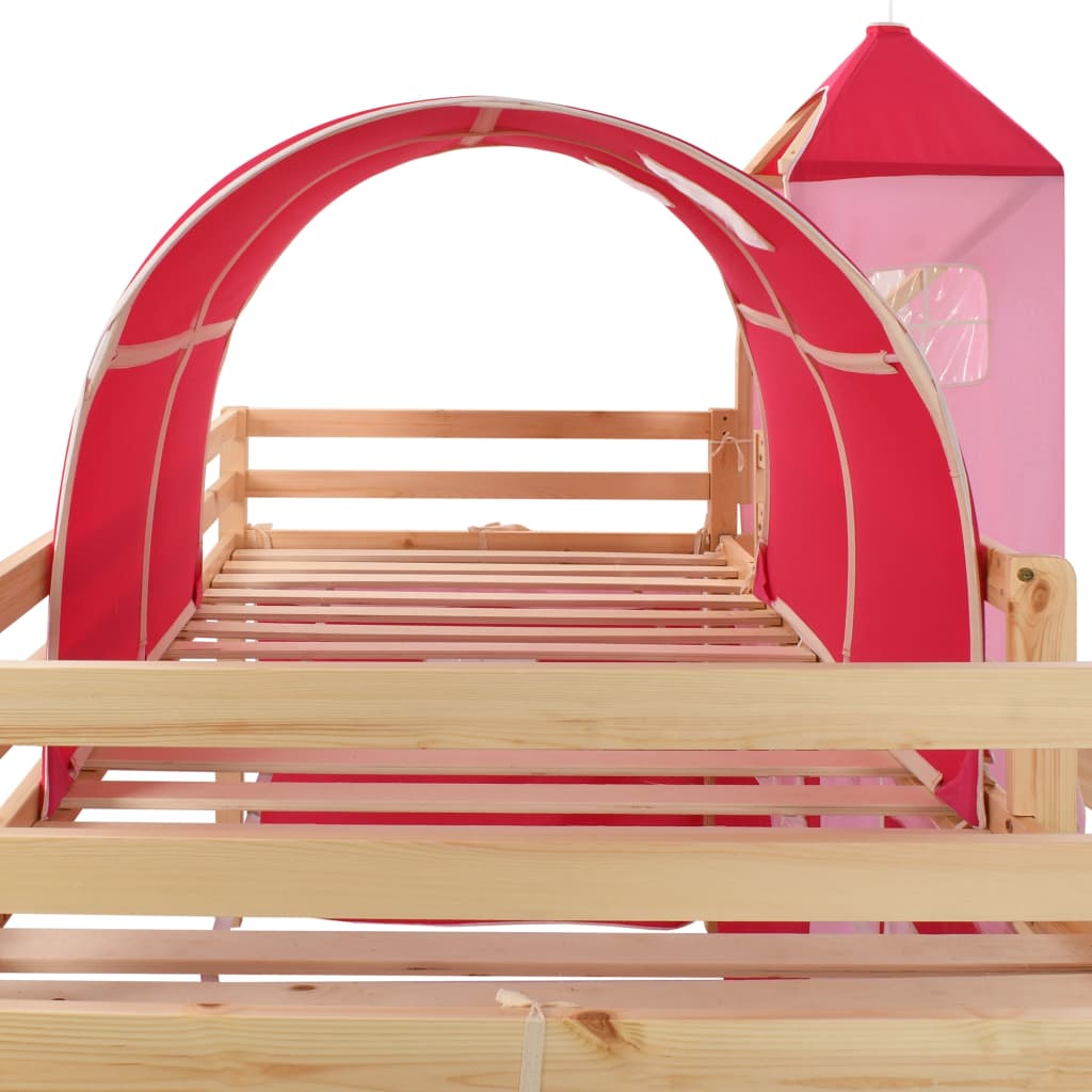 vidaXL Estrutura cama infantil c/ escorrega e escada pinho 208x230cm