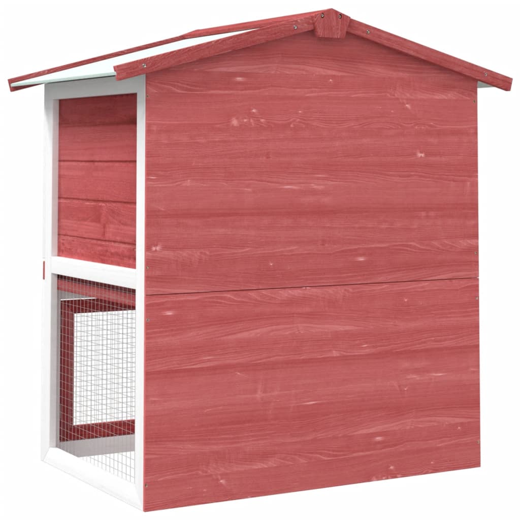 vidaXL Coelheira de exterior 3 portas madeira vermelho