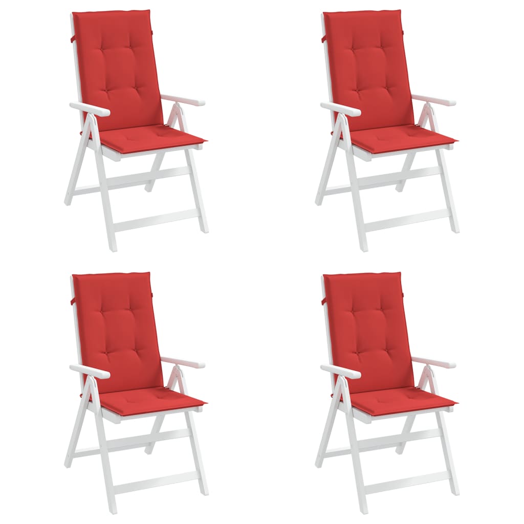 vidaXL Almofadões para cadeiras altas de jardim 4 pcs tecido vermelho