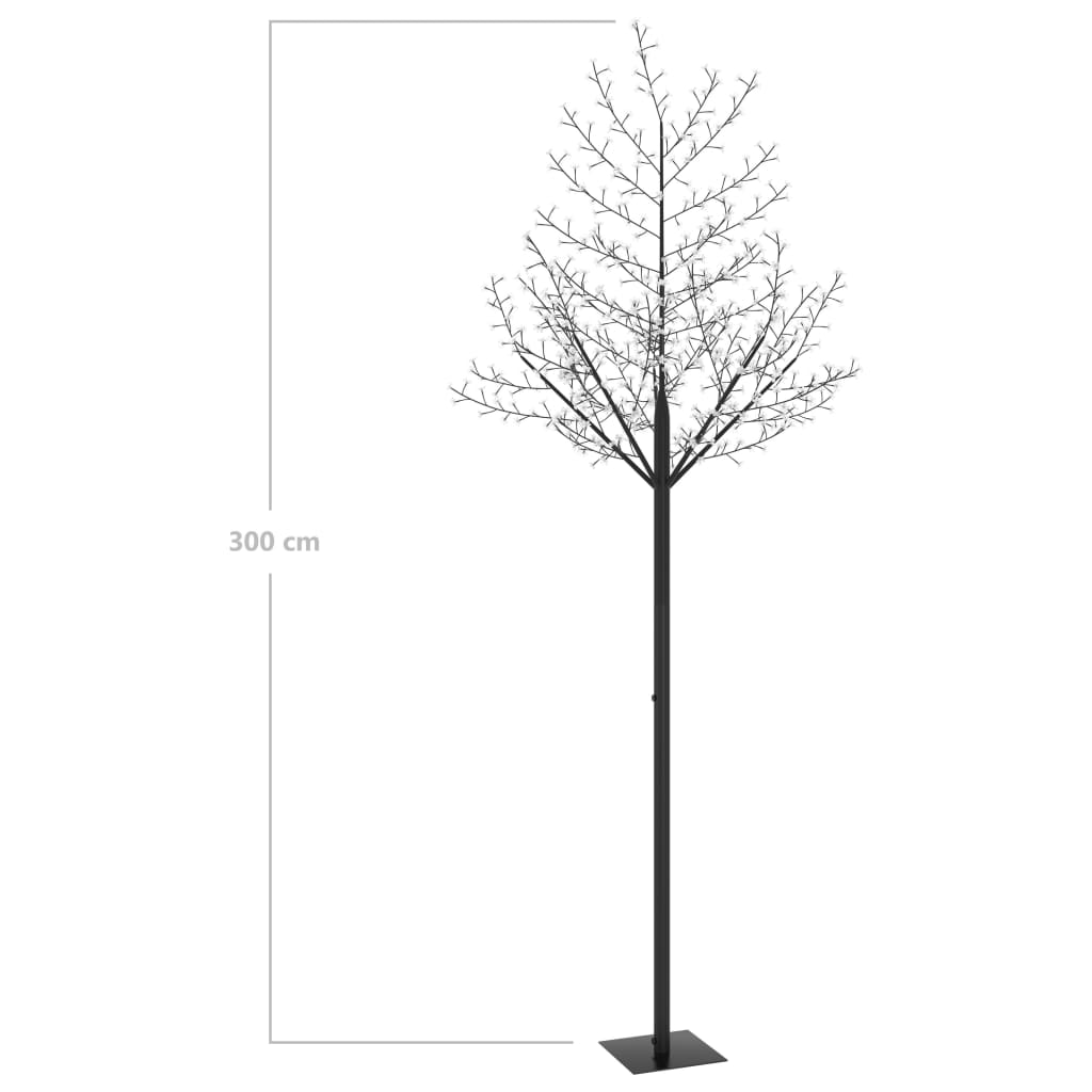 vidaXL Árvore de Natal 600 LED flor cerejeira luz branco quente 300 cm