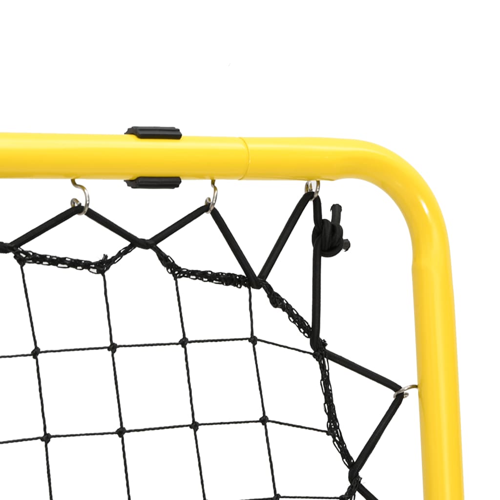 vidaXL Rede ressalto de futebol dupla face ajustável aço amarelo/preto