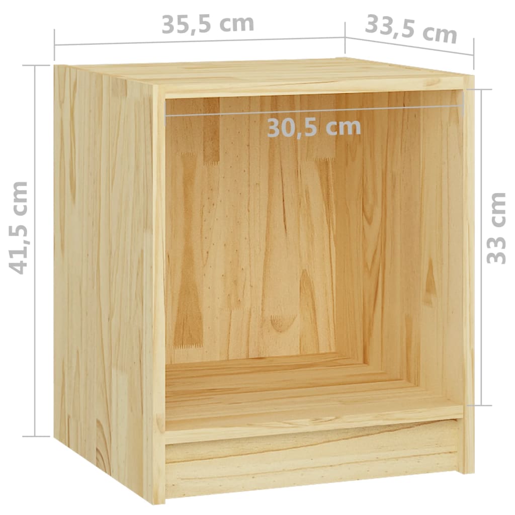 vidaXL Mesa de cabeceira 35,5x33,5x41,5 cm madeira de pinho maciça