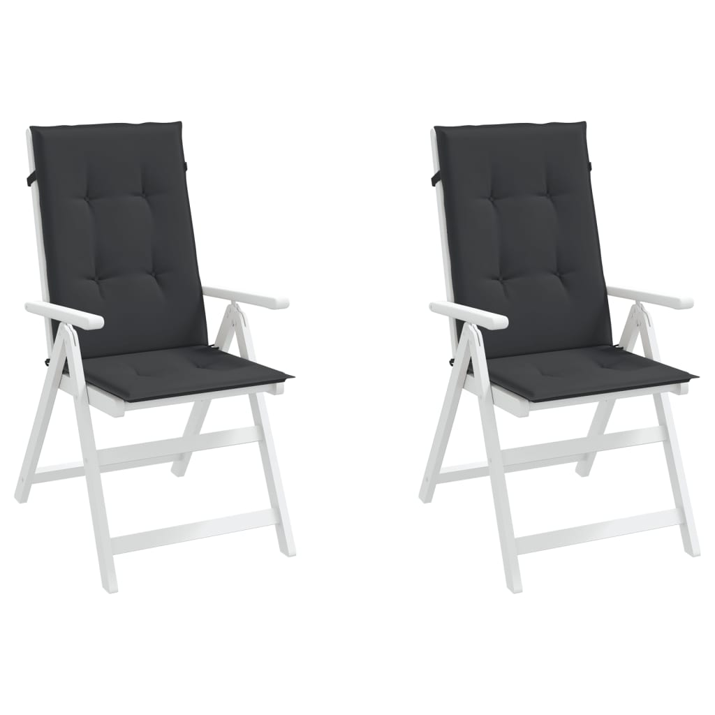 vidaXL Almofadões para cadeiras altas de jardim 2 pcs tecido preto