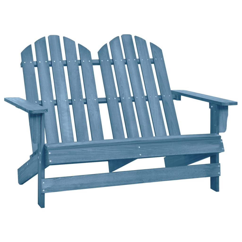vidaXL Cadeira de jardim Adirondack 2 lugares abeto azul