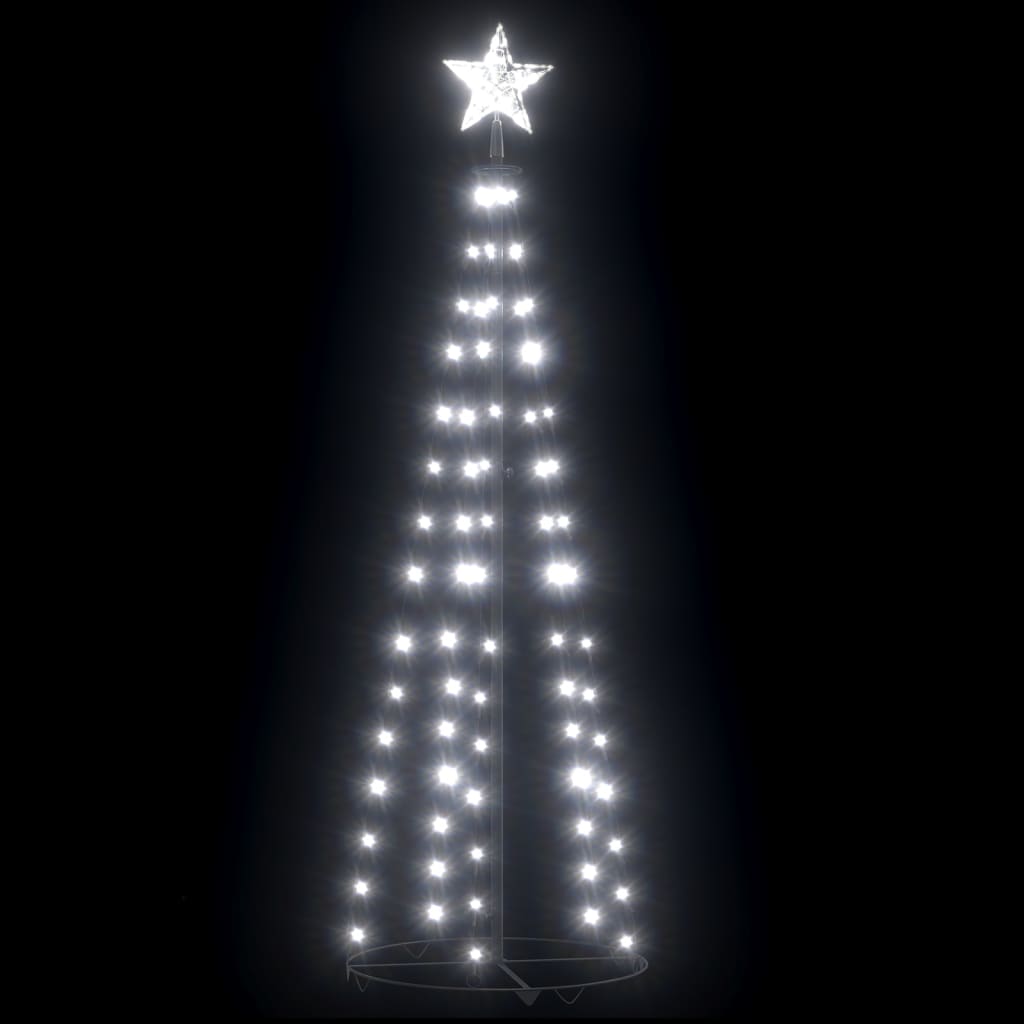 vidaXL Árvore de Natal em cone c/ 84 luzes LED 50x150 cm branco frio