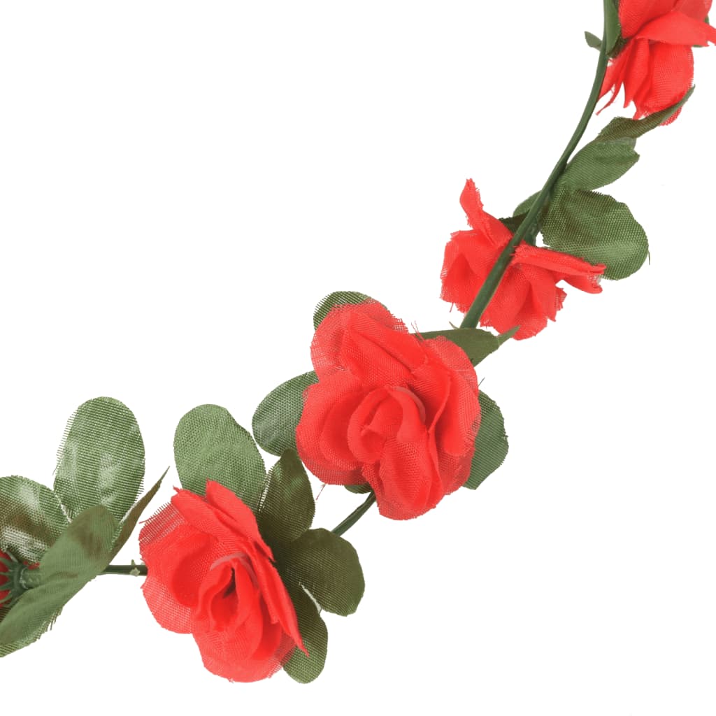vidaXL Grinaldas de flores artificiais 6 pcs 250 cm vermelho