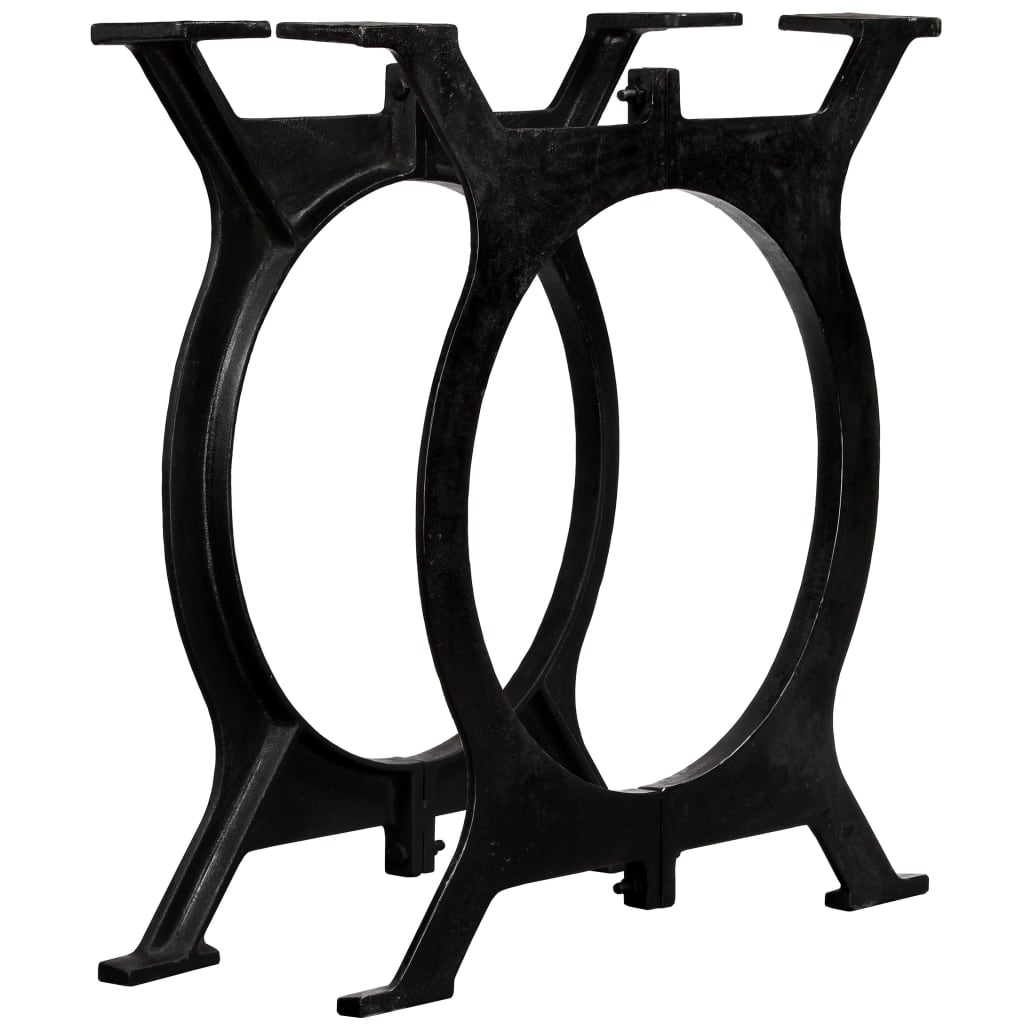 vidaXL Pernas p/ mesa de jantar 2 pcs estrutura em O ferro fundido
