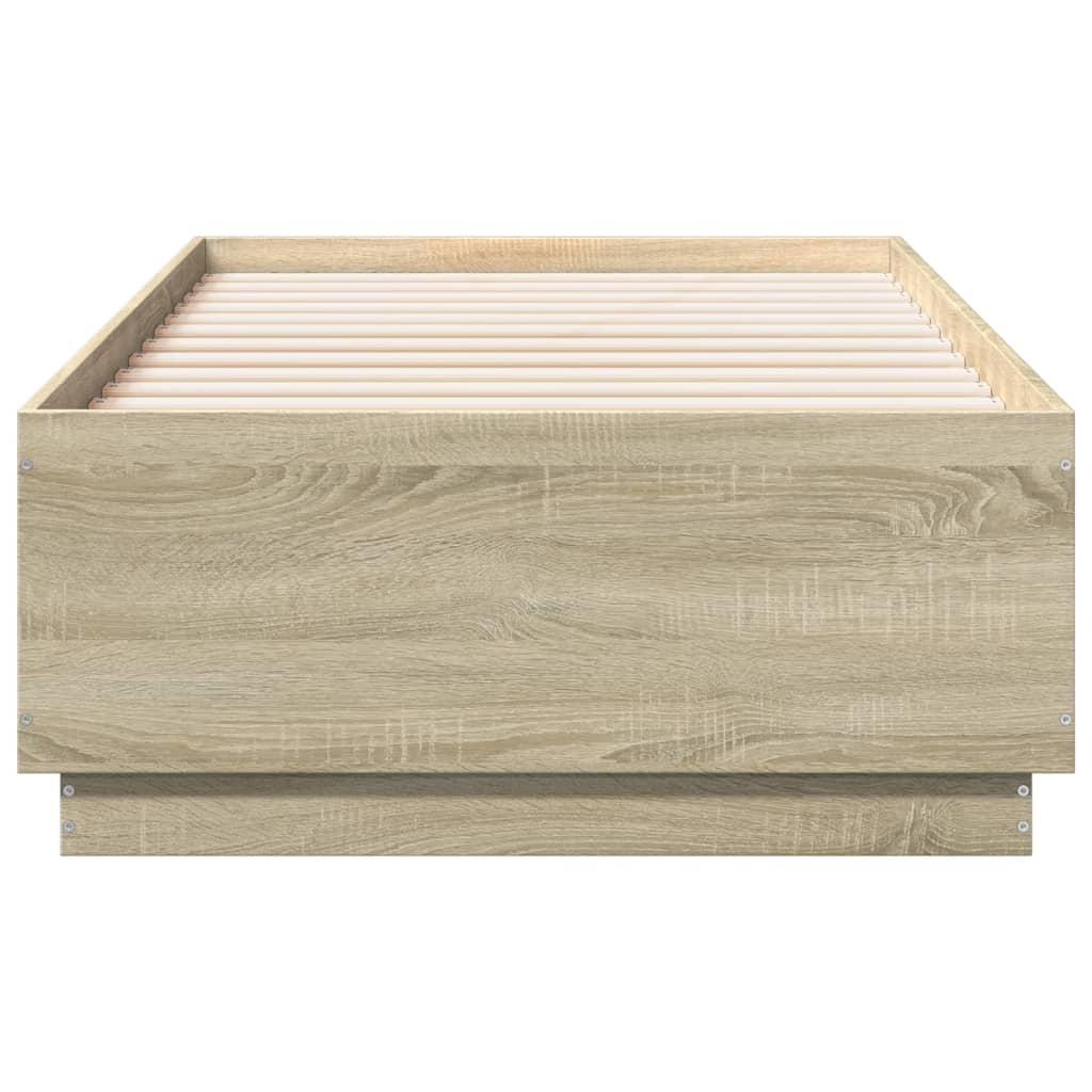 vidaXL Estrutura de cama 75x190cm derivados de madeira carvalho sonoma