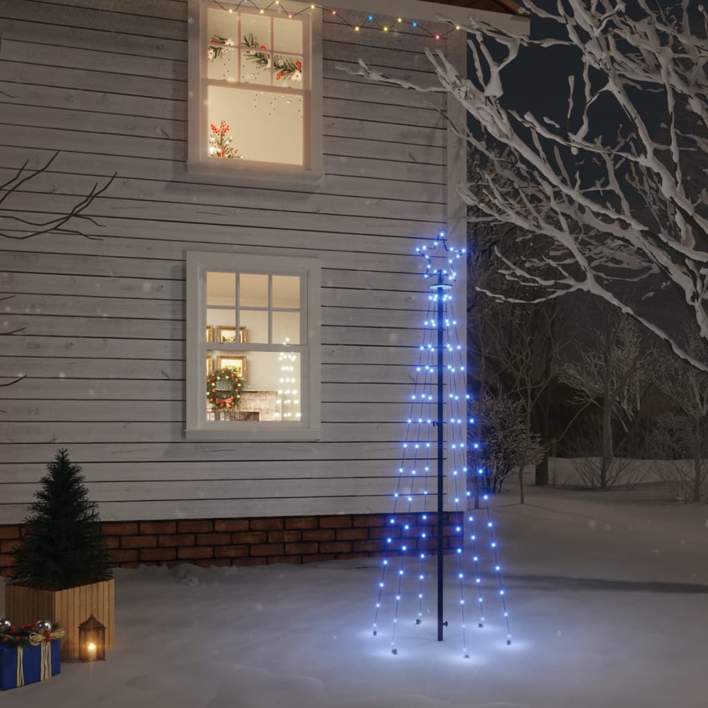 vidaXL Árvore de Natal com espigão 108 luzes LED 180 cm azul