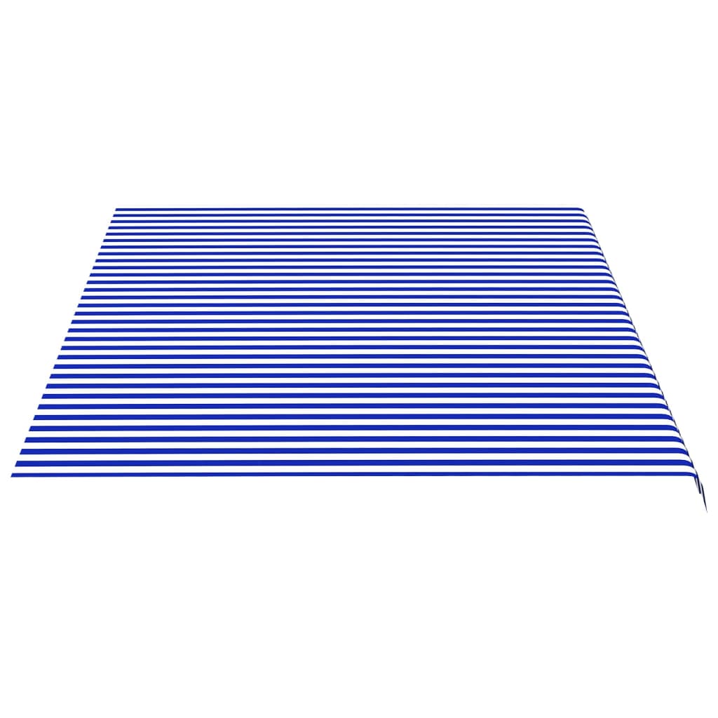 vidaXL Tecido de substituição para toldo 5x3,5 m azul e branco