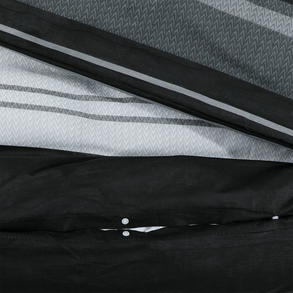 vidaXL Conjunto capa de edredão 135x200 cm algodão preto e branco