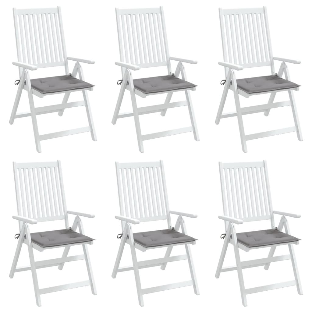 vidaXL Almofadões p/ cadeiras jardim 6pcs 40x40x3 cm oxford cinza