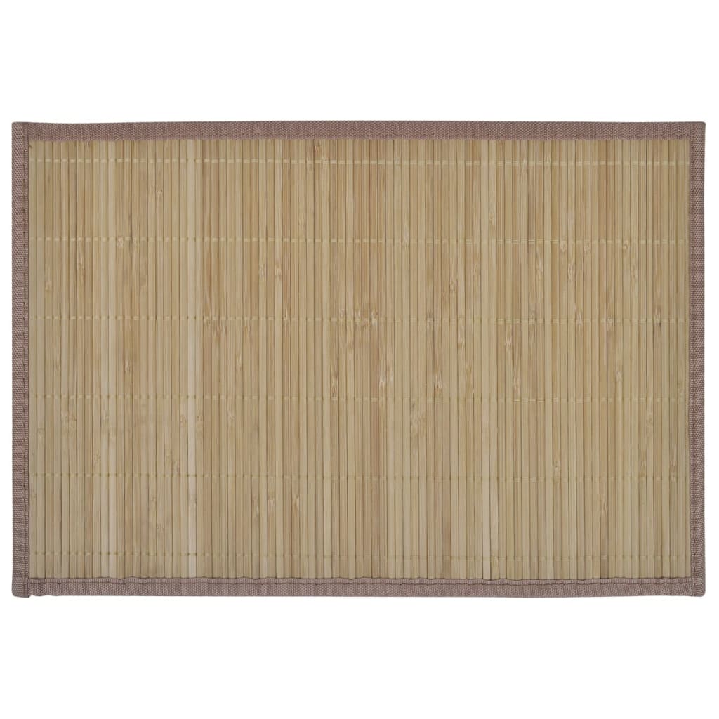 Individuais de mesa em bambu 6 pcs 30 x 45 cm castanho