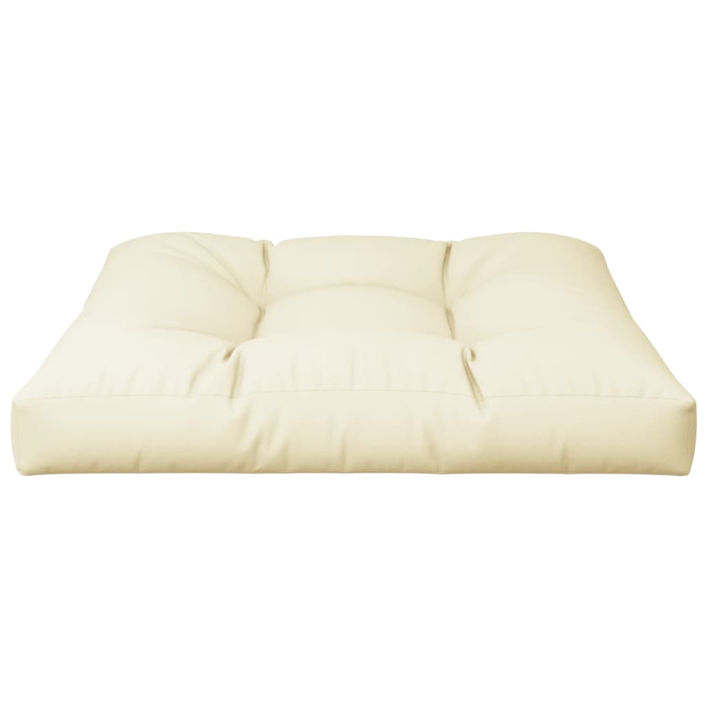 vidaXL Almofadão para sofá de paletes 70x70x12 cm tecido creme