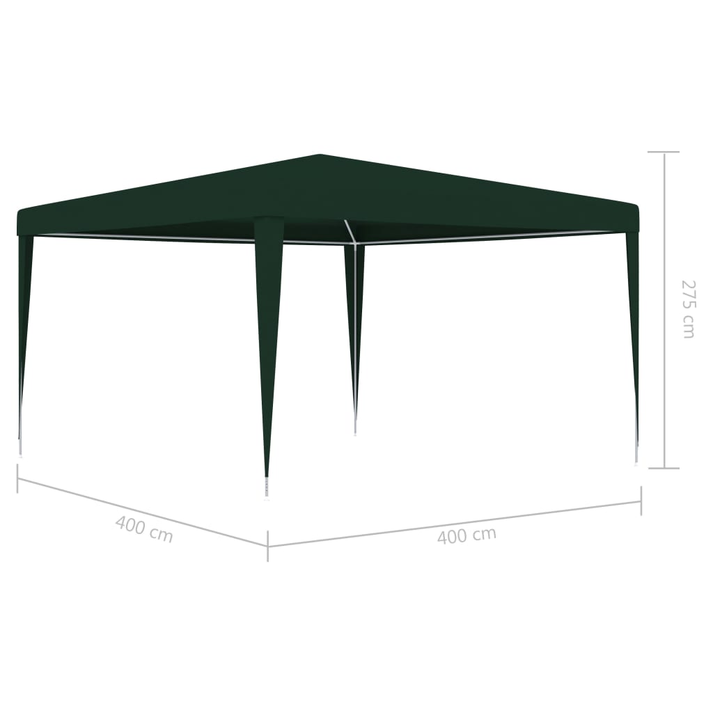 vidaXL Tenda para festas 4x4 m 90 g/m² verde