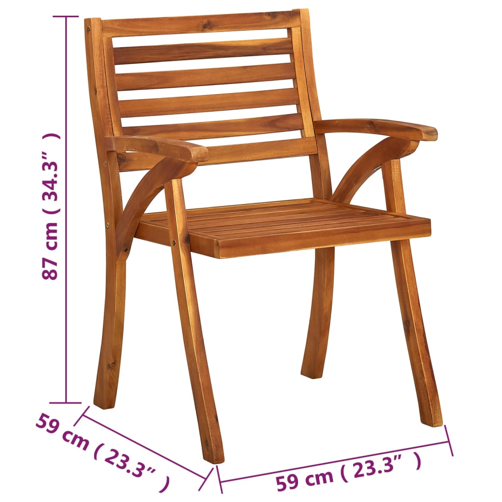 vidaXL Cadeiras de jardim 4 pcs madeira de acácia maciça