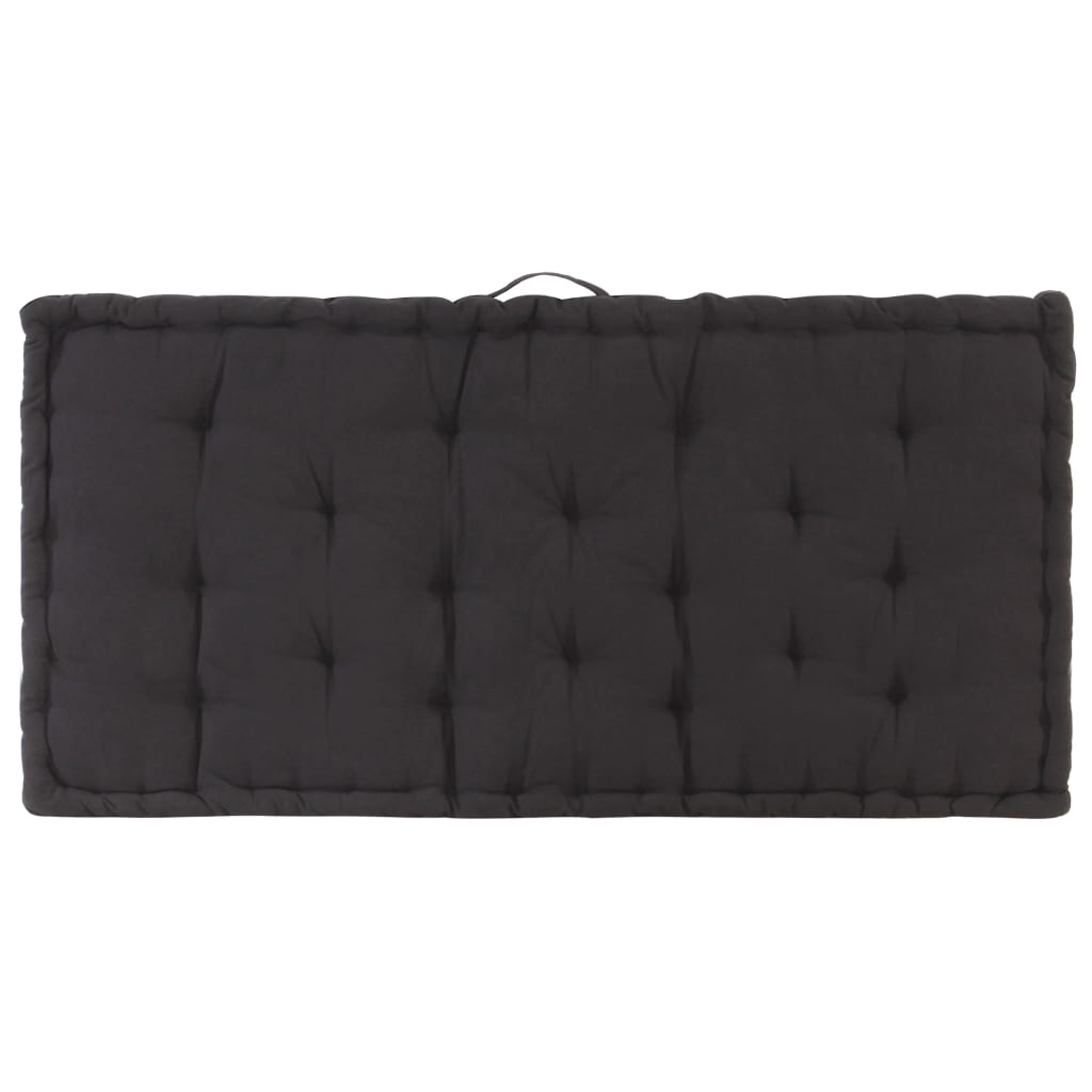 vidaXL Almofadões para sofá de paletes 2 pcs algodão preto