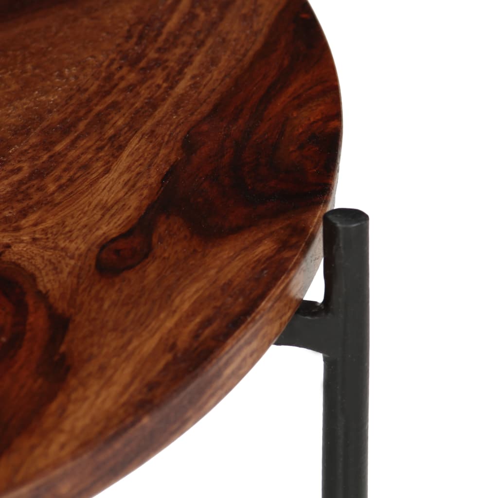 vidaXL Conj. mesas de centro 2 pcs madeira de sheesham maciça 60x35 cm