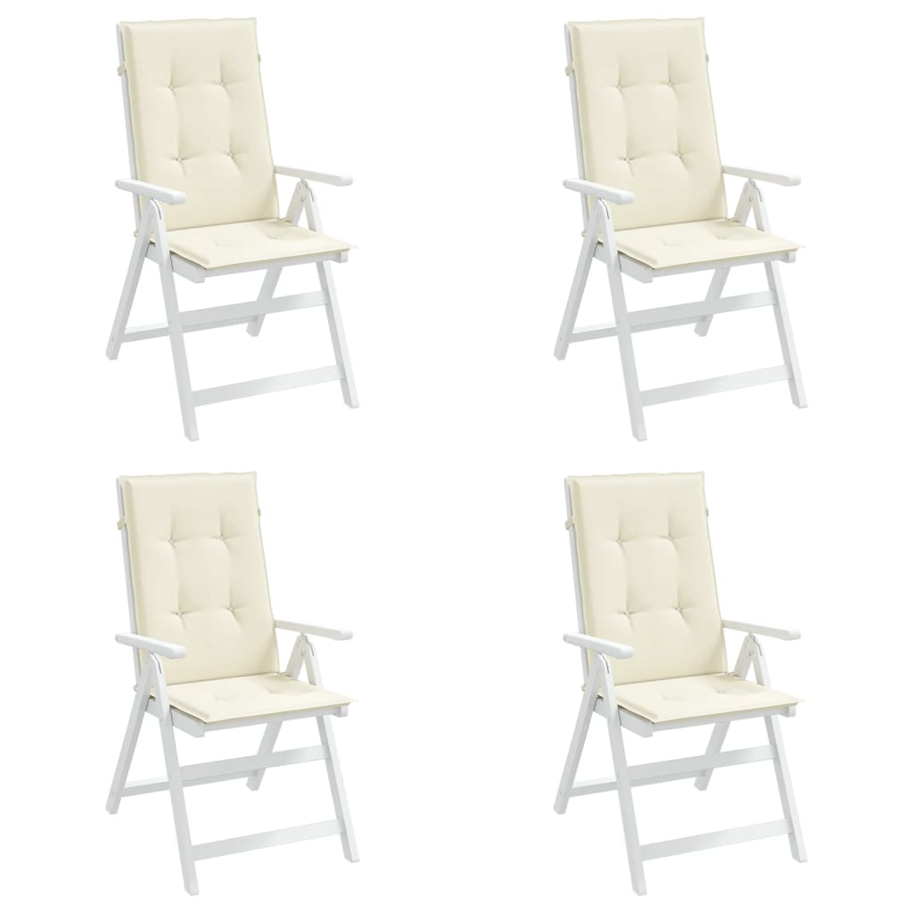 vidaXL Almofadões para cadeiras altas de jardim 4 pcs tecido creme