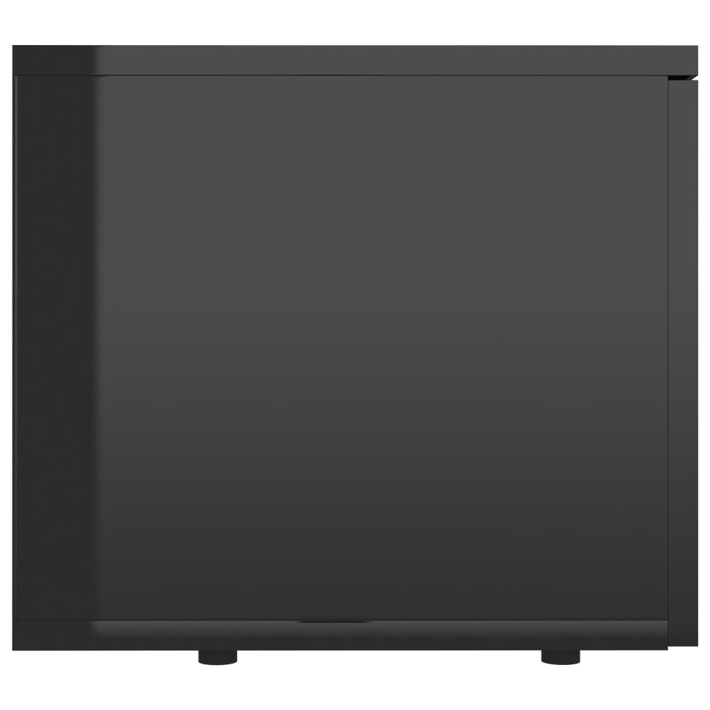 vidaXL Móvel de TV 80x34x30 cm contraplacado preto brilhante