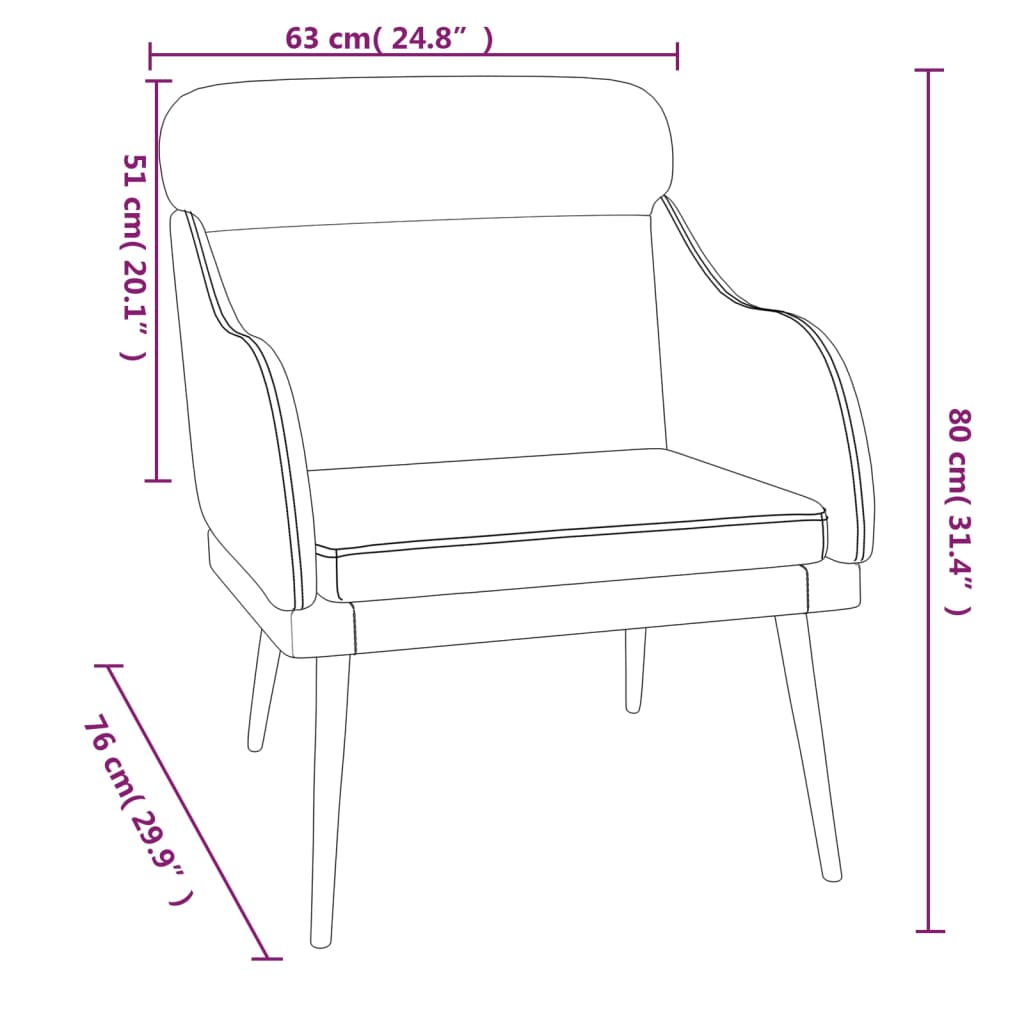 vidaXL Cadeira com apoio de braços 63x76x80 cm veludo azul
