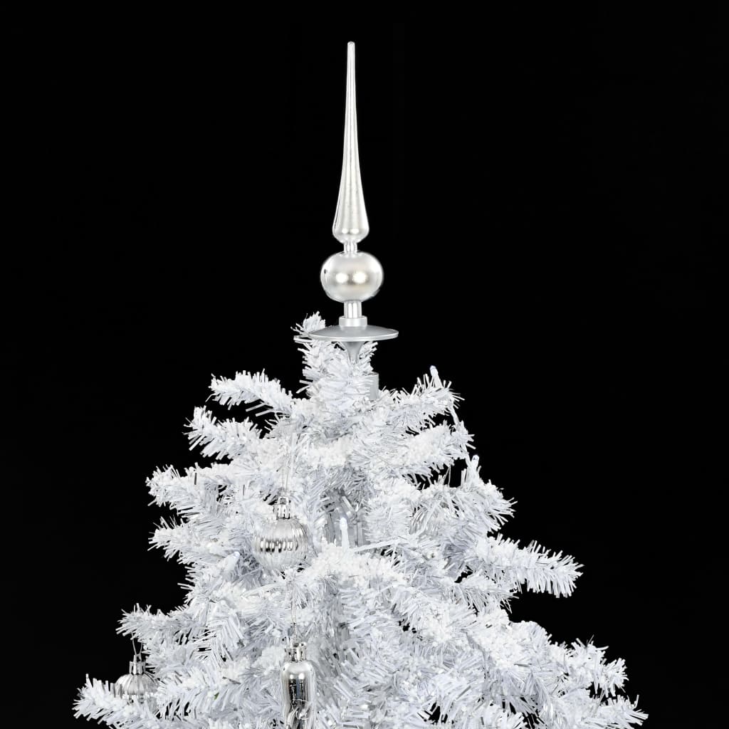 vidaXL Árvore de Natal c/ neve base formato guarda-chuva 140 cm branco