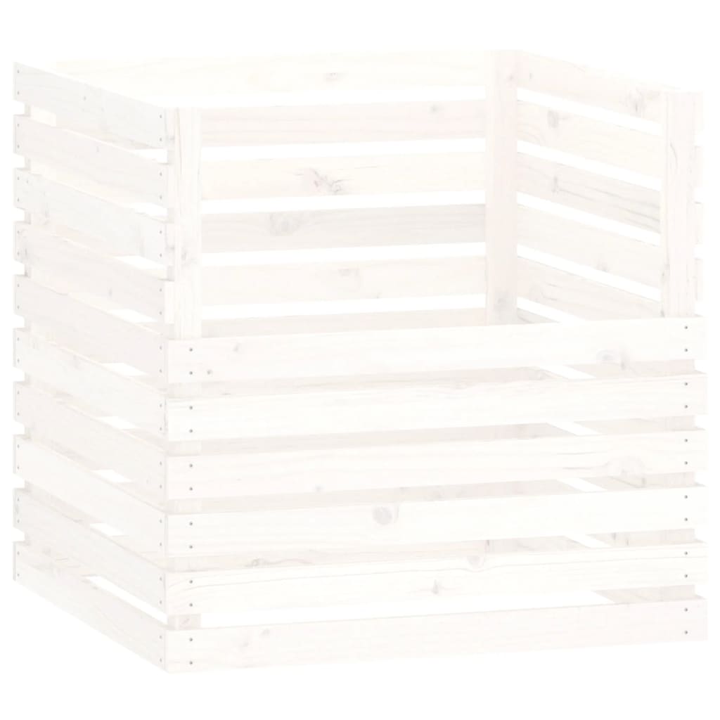 vidaXL Compostor 80x80x78 cm madeira de pinho maciça branco