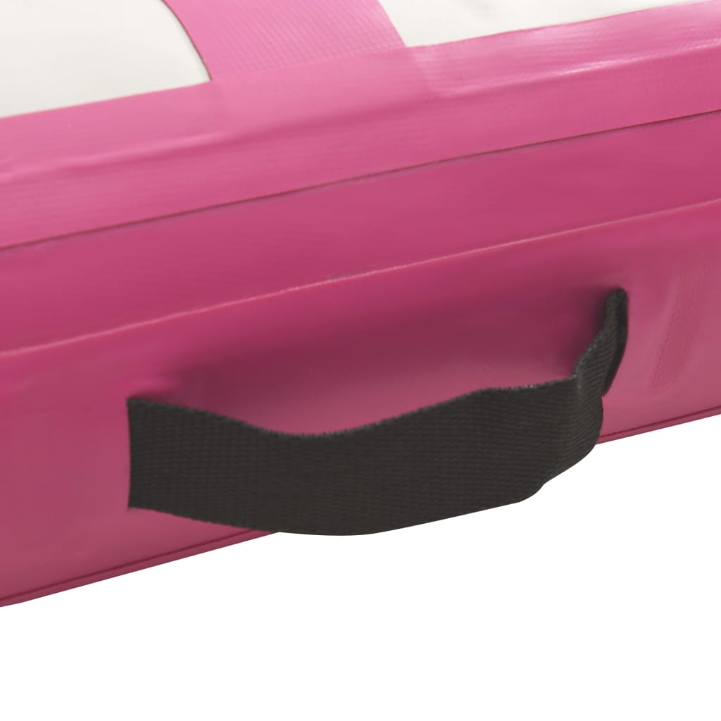 vidaXL Colchão de ginástica insuflável c/ bomba 400x100x15 cm PVC rosa