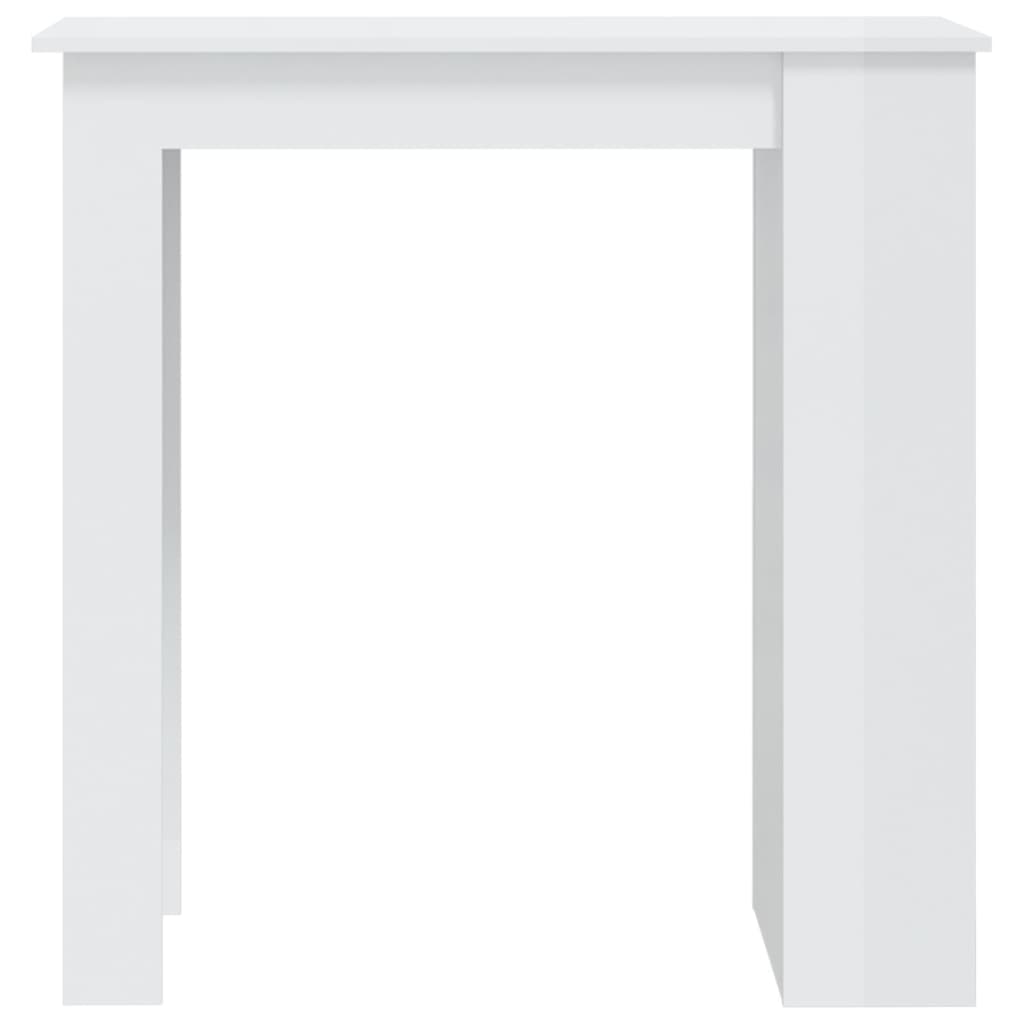 vidaXL Mesa de bar c/ prateleiras 102x50x103,5 cm branco brilhante