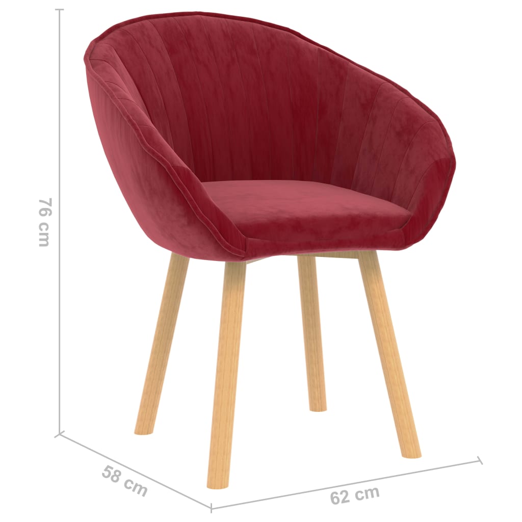 vidaXL Cadeira de jantar veludo vermelho tinto