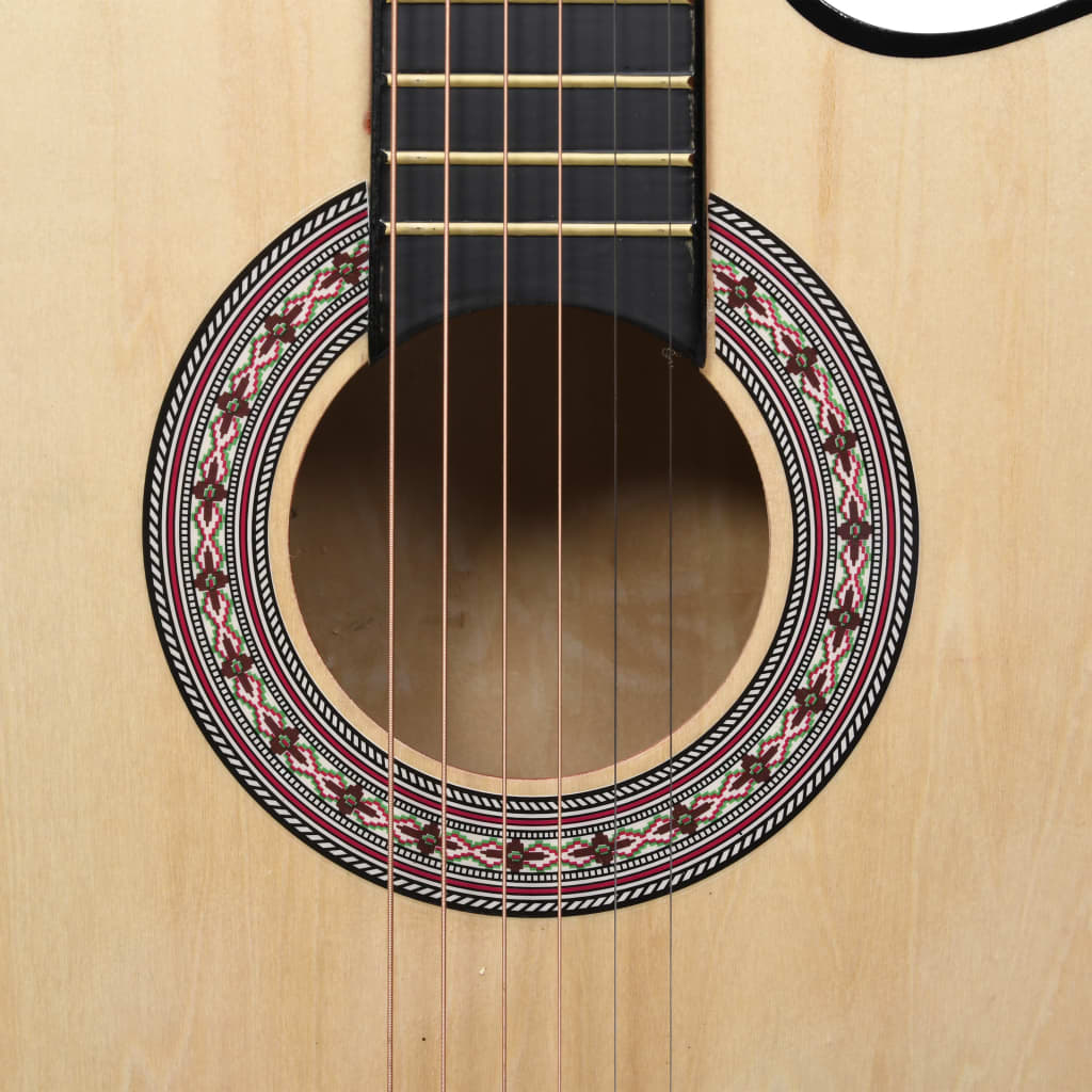 vidaXL Guitarra acústica cutaway com 6 cordas 38" madeira de tília