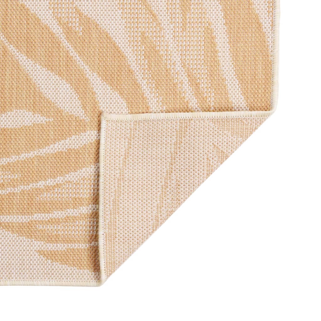 vidaXL Tapete de tecido plano para exterior 80x250 cm padrão folhas