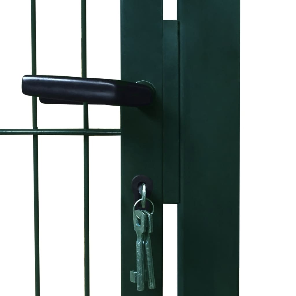 vidaXL Portão de cerca (individual) 2D 106x190 cm verde