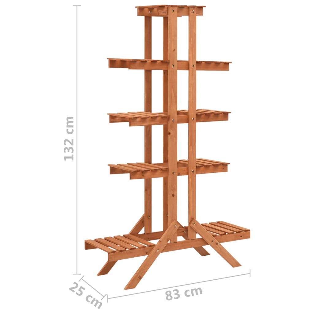 vidaXL Suporte para plantas 83x25x132 cm madeira de abeto maciça