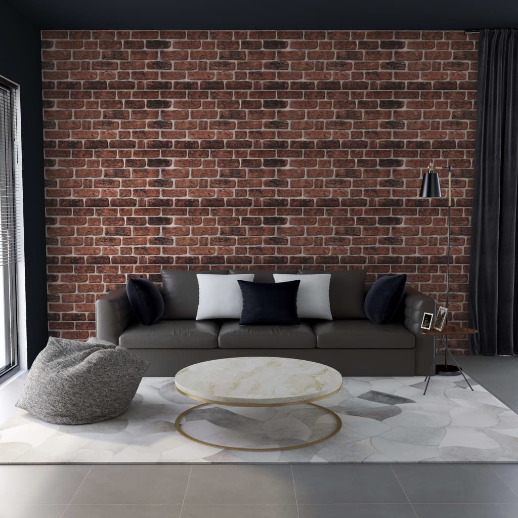 vidaXL Painéis de parede 3D design tijolos castanho-escuros 11 pcs EPS