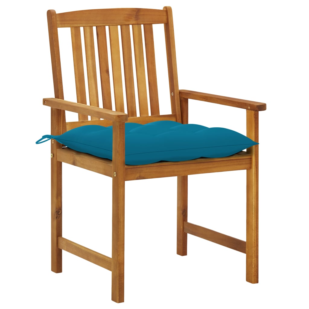 vidaXL Cadeiras de jardim com almofadões 2 pcs acácia maciça