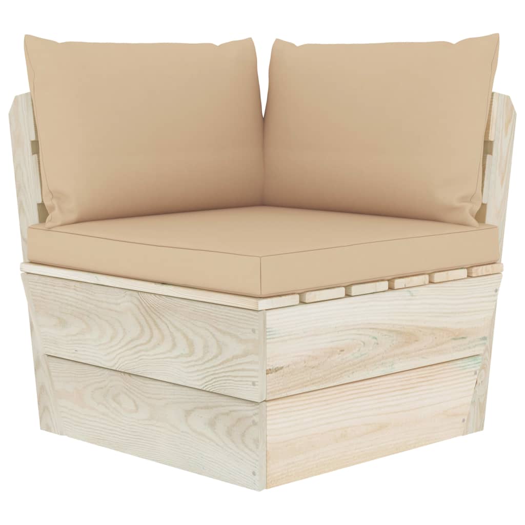 vidaXL 10 pcs conjunto lounge de paletes + almofadões madeira de abeto