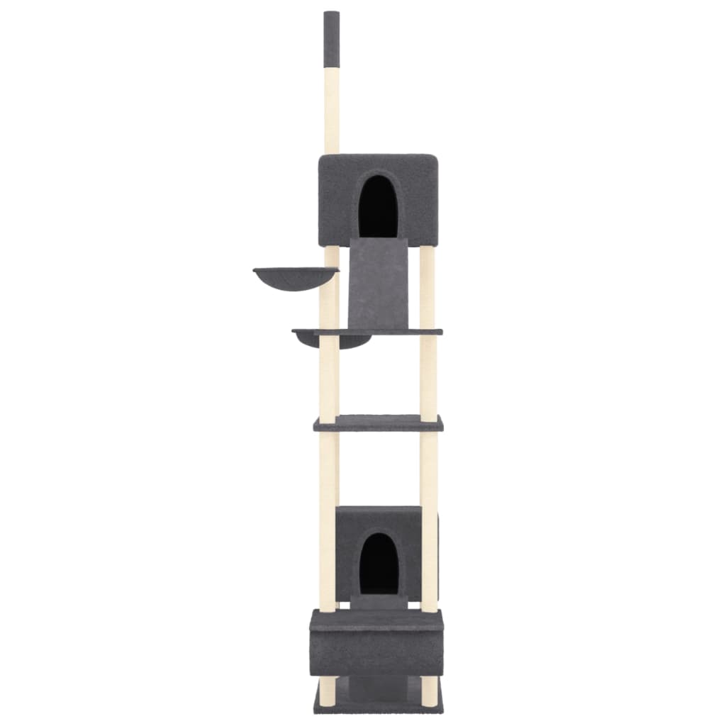 vidaXL Árvore gatos altura ajustável chão-teto 277-303 cm cinza-escuro