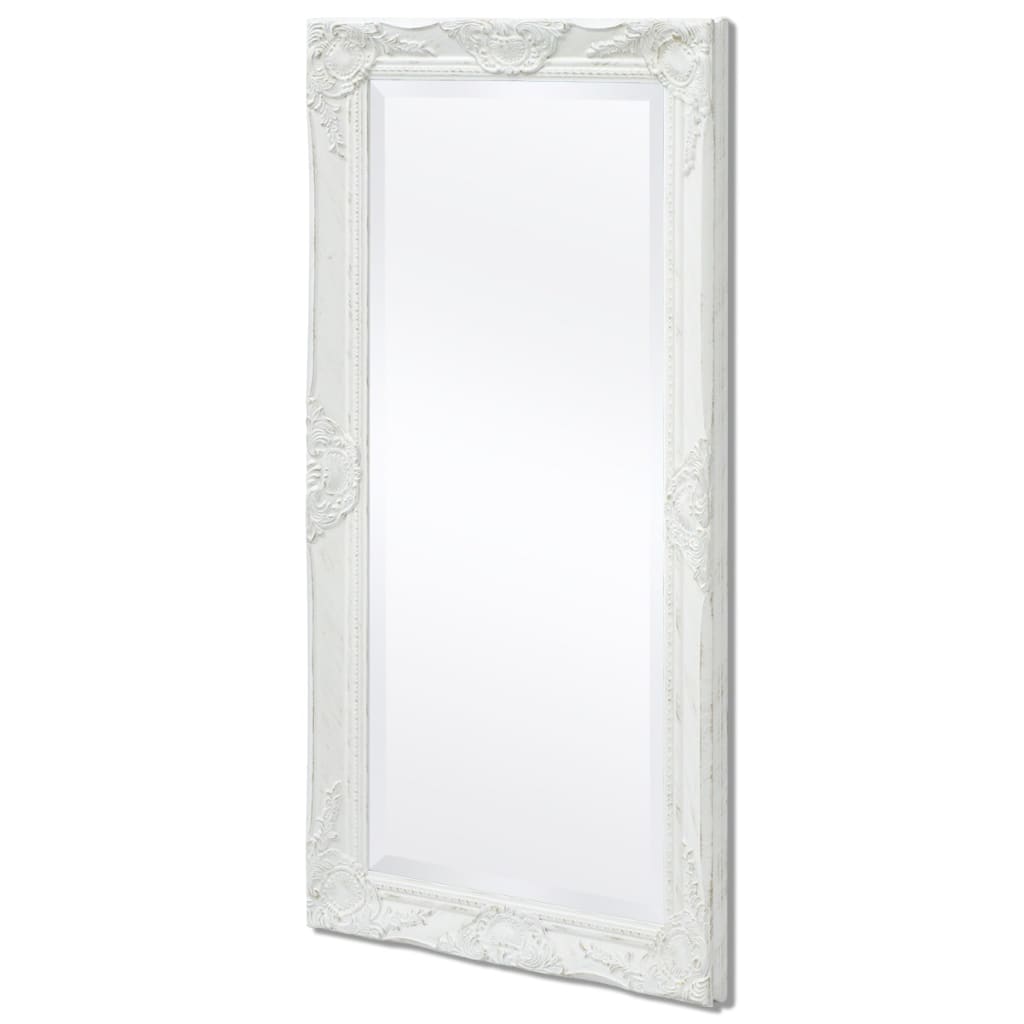 vidaXL Espelho de parede, estilo barroco, 100x50 cm, branco