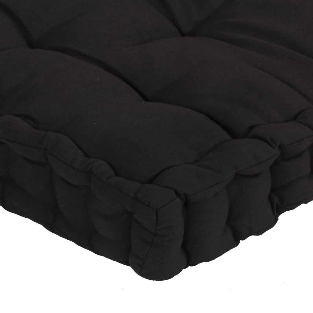vidaXL Almofadões para sofá de paletes 4 pcs algodão preto