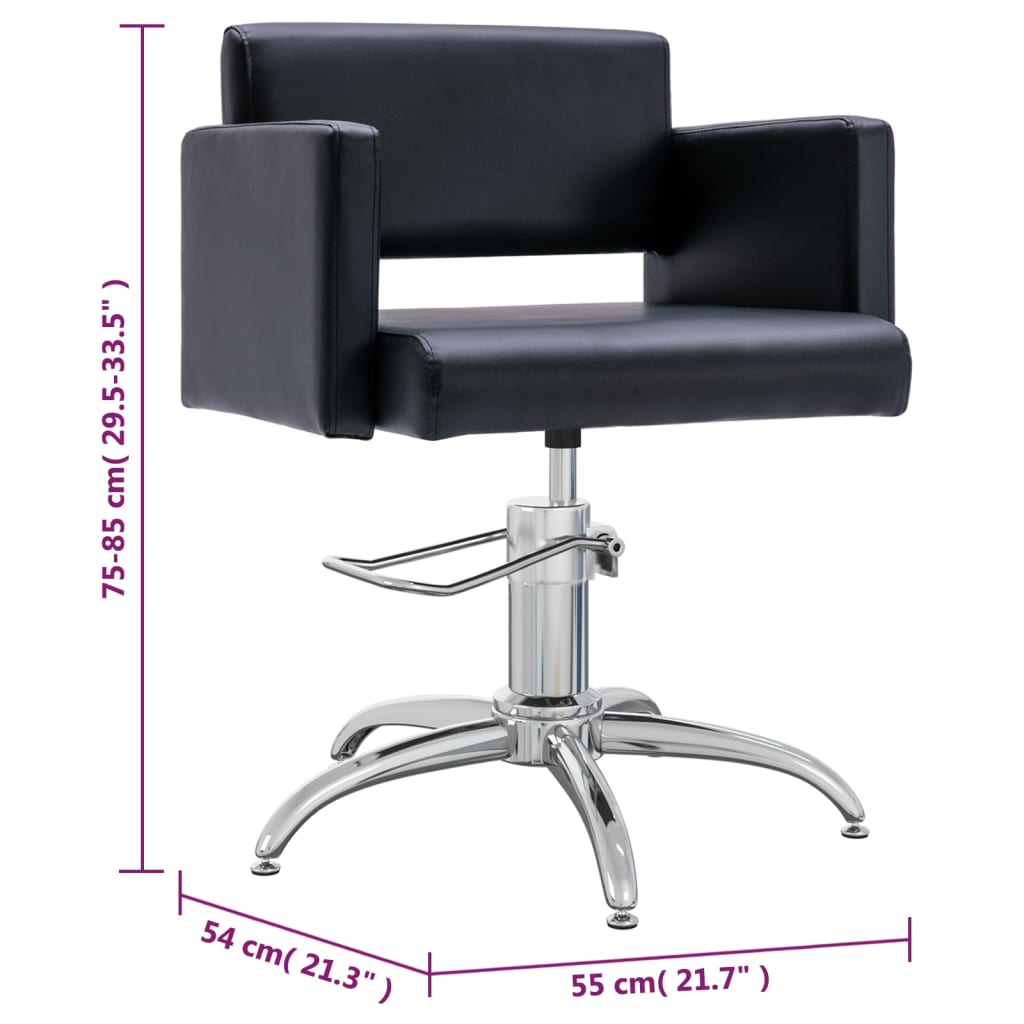 vidaXL Cadeira de cabeleireiro couro artificial preto