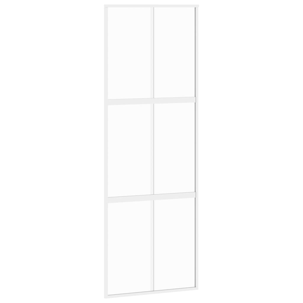 vidaXL Porta deslizante 76x205 cm vidro temperado e alumínio branco