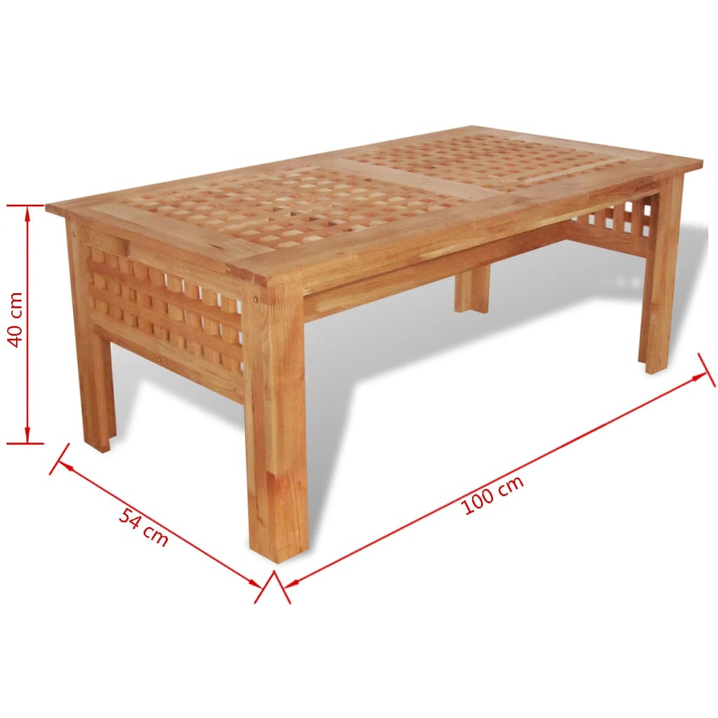 vidaXL Mesa de centro em madeira de nogueira sólida 100x54x40 cm