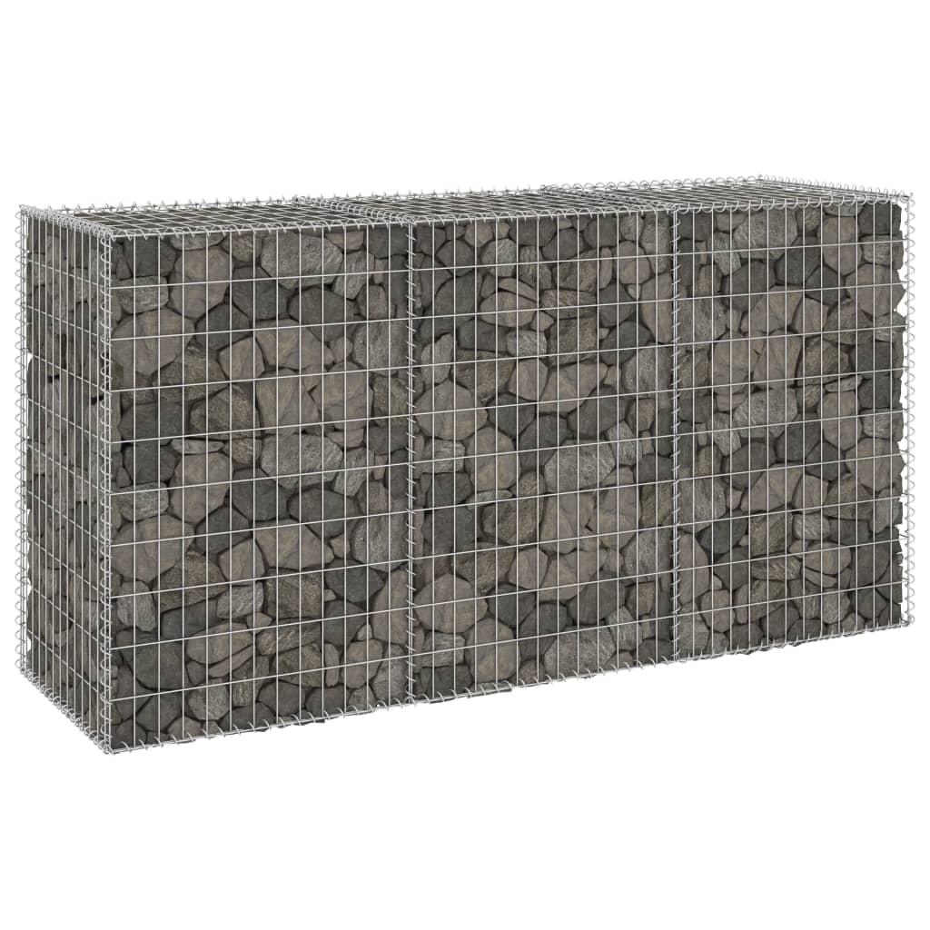 vidaXL Muro gabião com tampas aço galvanizado 200x60x100 cm