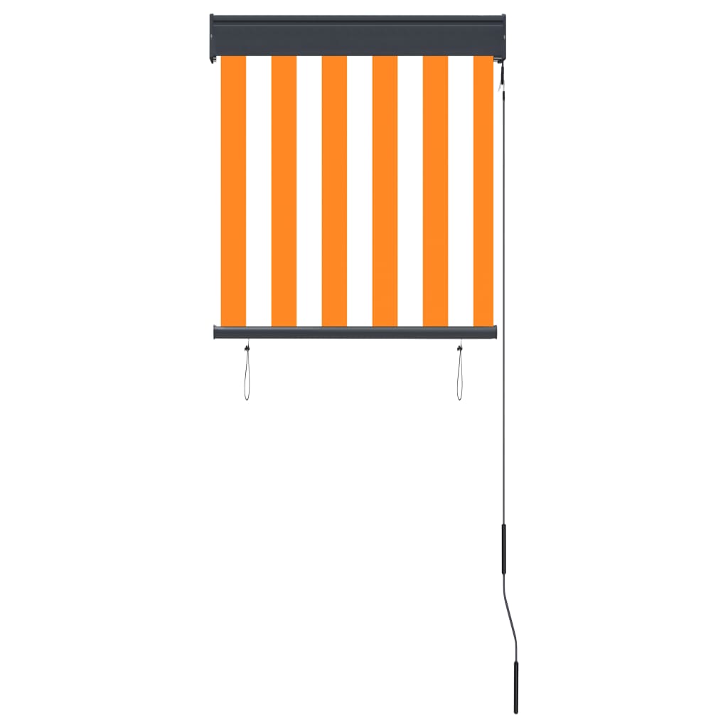 vidaXL Estore de rolo para exterior 60x250 cm branco e laranja